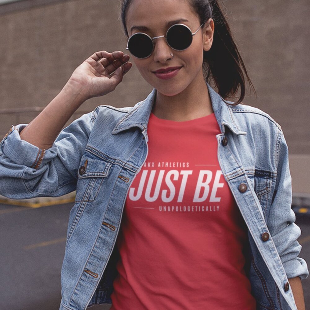 Just Be: Heather Red, Unisex T-Shirt, Activewear, Workout, Casual Tee